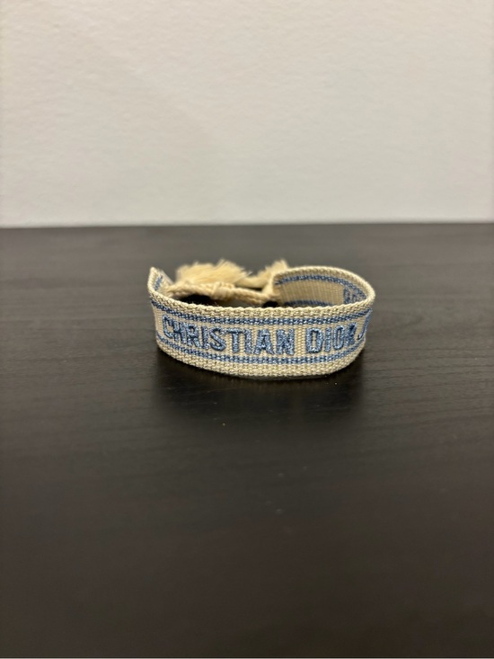Jewelry - Christian dior J’adior blue metalic and cream cotton woven bracelet adjustable